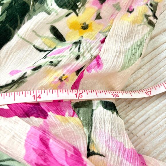 New Abercrombie Crinkle Cropped Floral Pull On Wide Leg Pant | Size XXXL Short - Picture 8 of 9